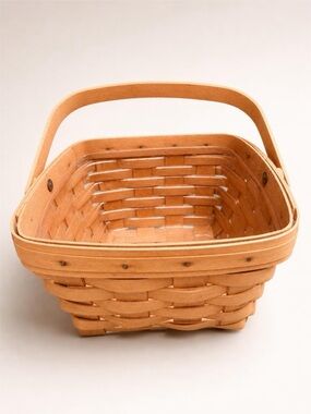 VTG Longaberger Square Basket – 8.5”x 8.5”x 5”– Swivel Handle & Protector 1998